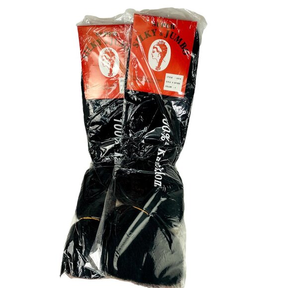Hair Extensions Super Silky Jumbo Kanekalon Fiber Hair Color 1 Lot 2 Packs u - Picture 1 of 3